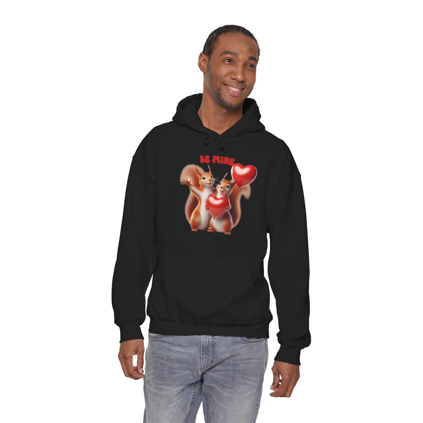 Nutty for You: "Be Mine" Squirrel Couple Love Heart Hoodie