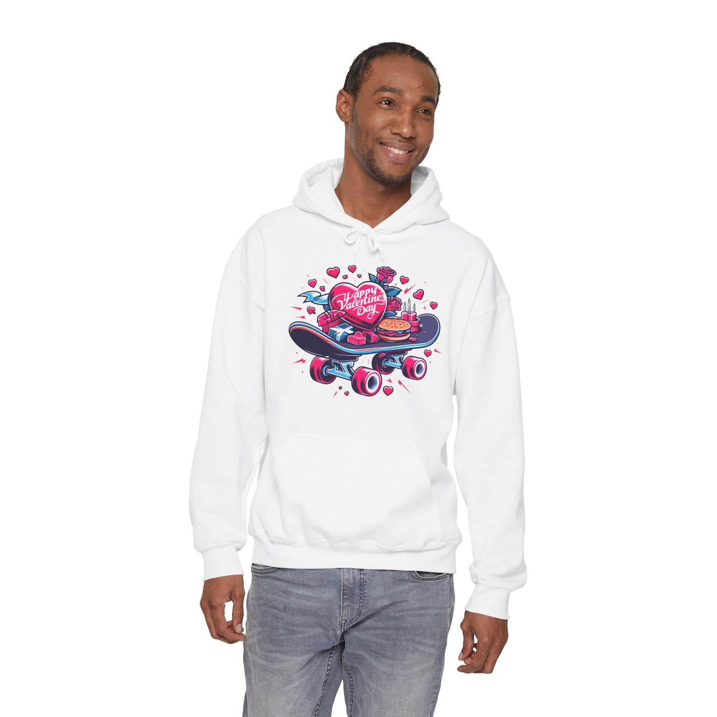 Skateboard Valentine's Hoodie | Edgy "Ride & Love" Graphic Sweatshirt | Funny Skater Gift