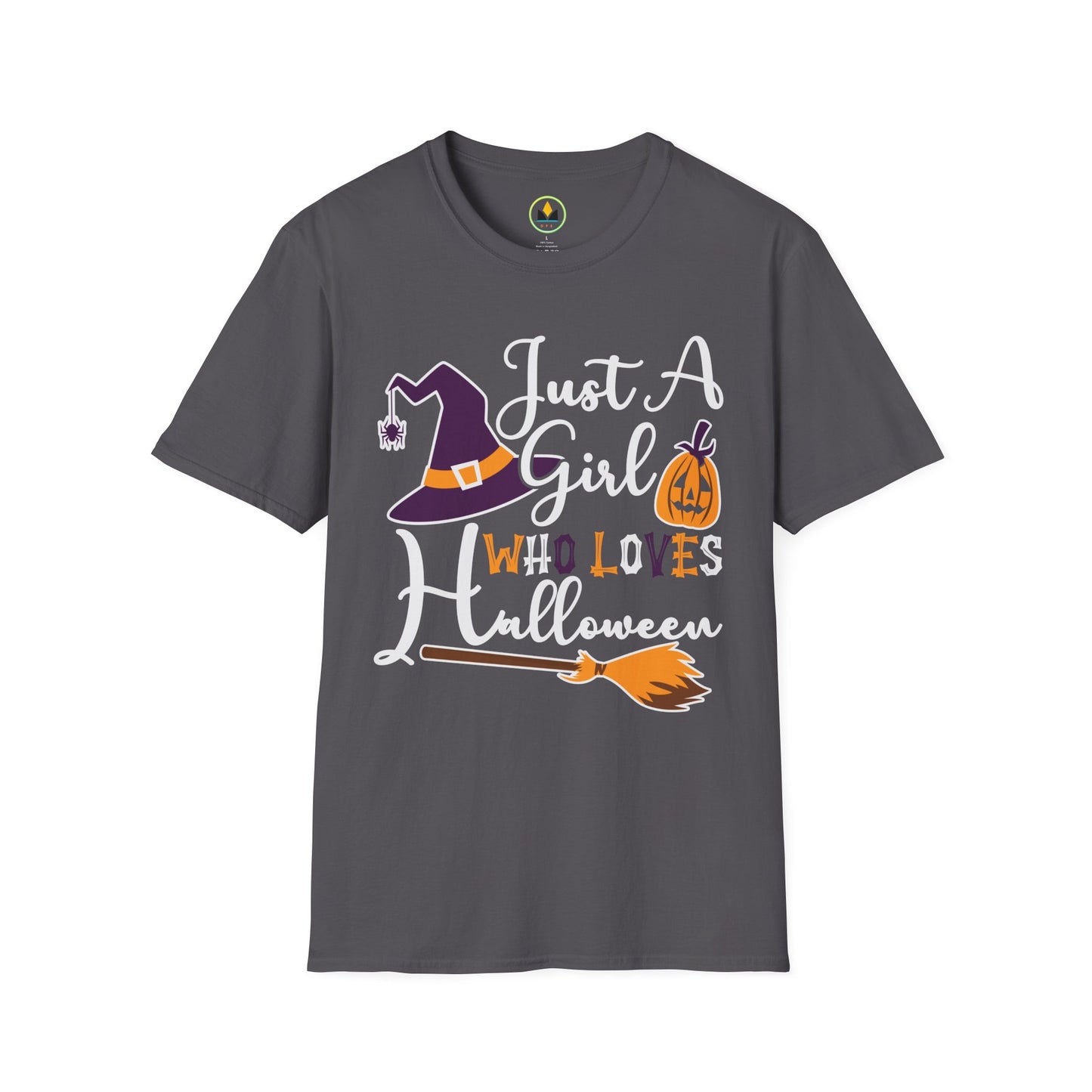 Just A Girl Who Loves Halloween - Witch & Pumpkin Unisex Softstyle T-Shirt