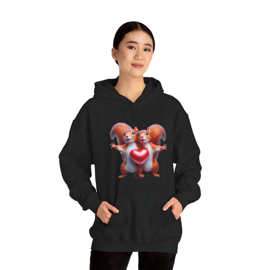 Squirrel Couple Heart Hoodie," "Cute Animal Hoodie