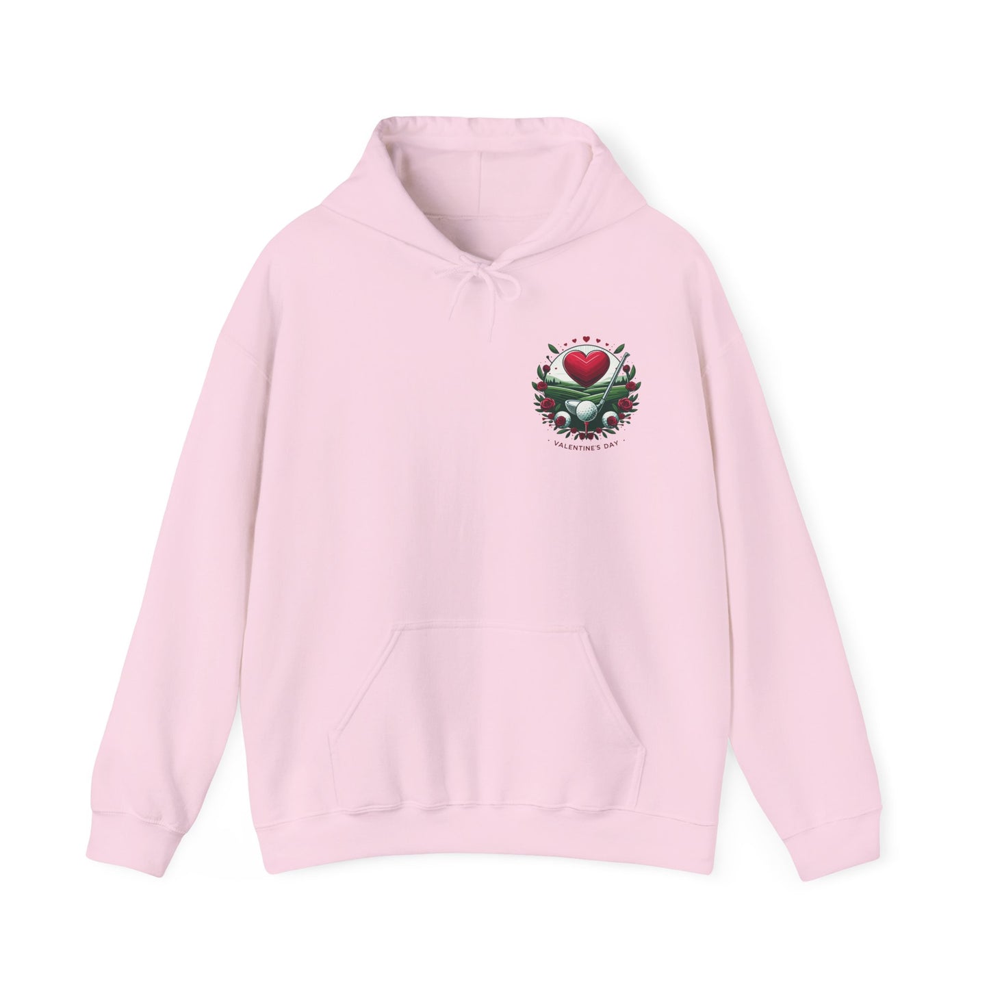 Viral Valentines Golf Heart Hoodie - Cute Roses & Golf Ball Graphic Unisex Sweatshirt - Unique Romantic Golfer Gift