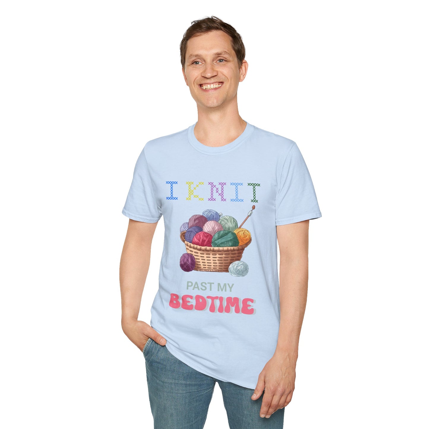 I Knit Past My Bedtime – Funny Yarn Lover T‑Shirt for Obsessive Night‑Owl Knitters