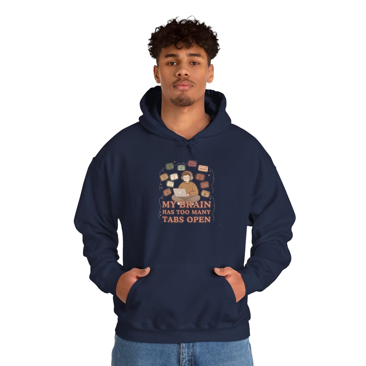 The "Cozy Chaos" Earth Tone ADHD Brain Hoodie