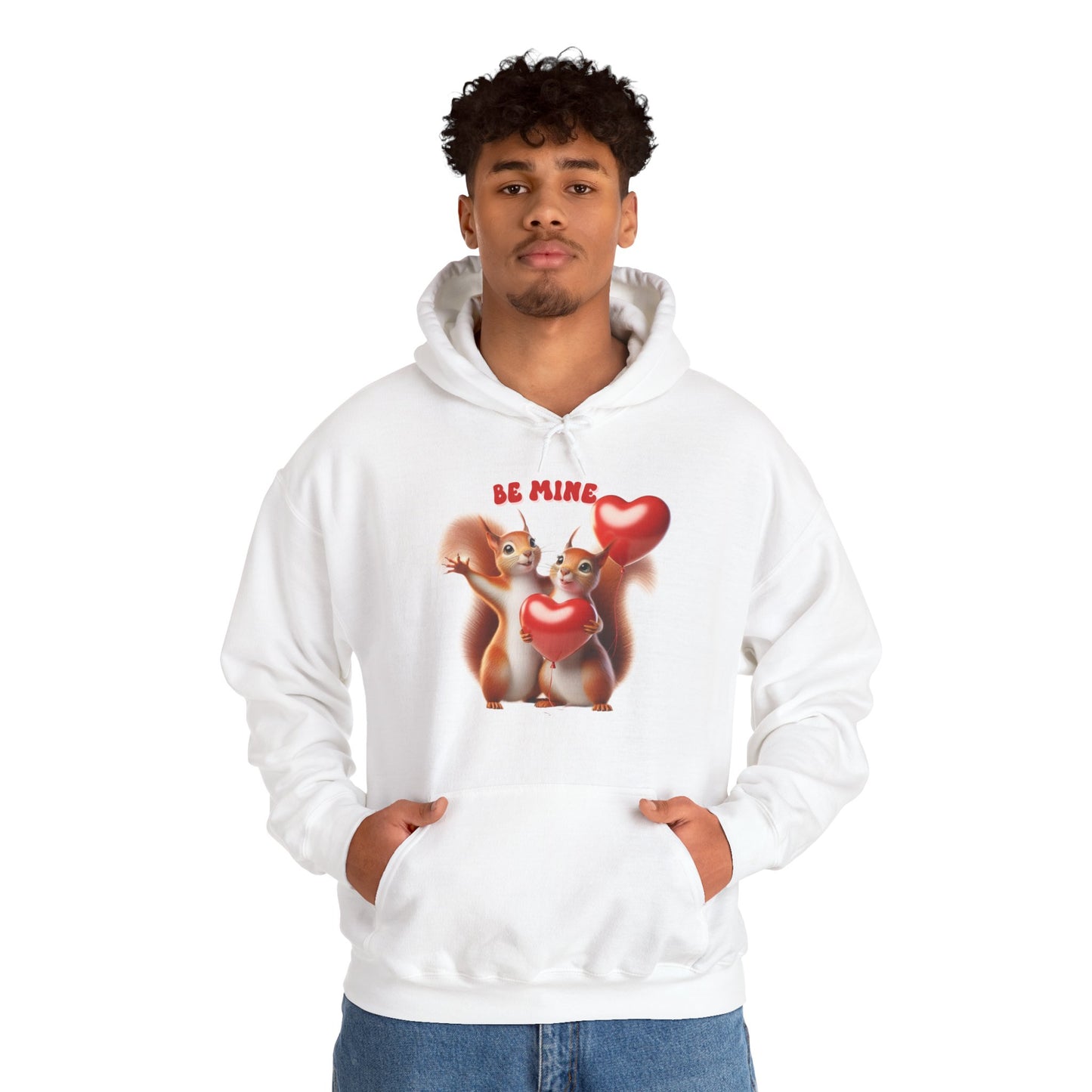 Nutty for You: "Be Mine" Squirrel Couple Love Heart Hoodie