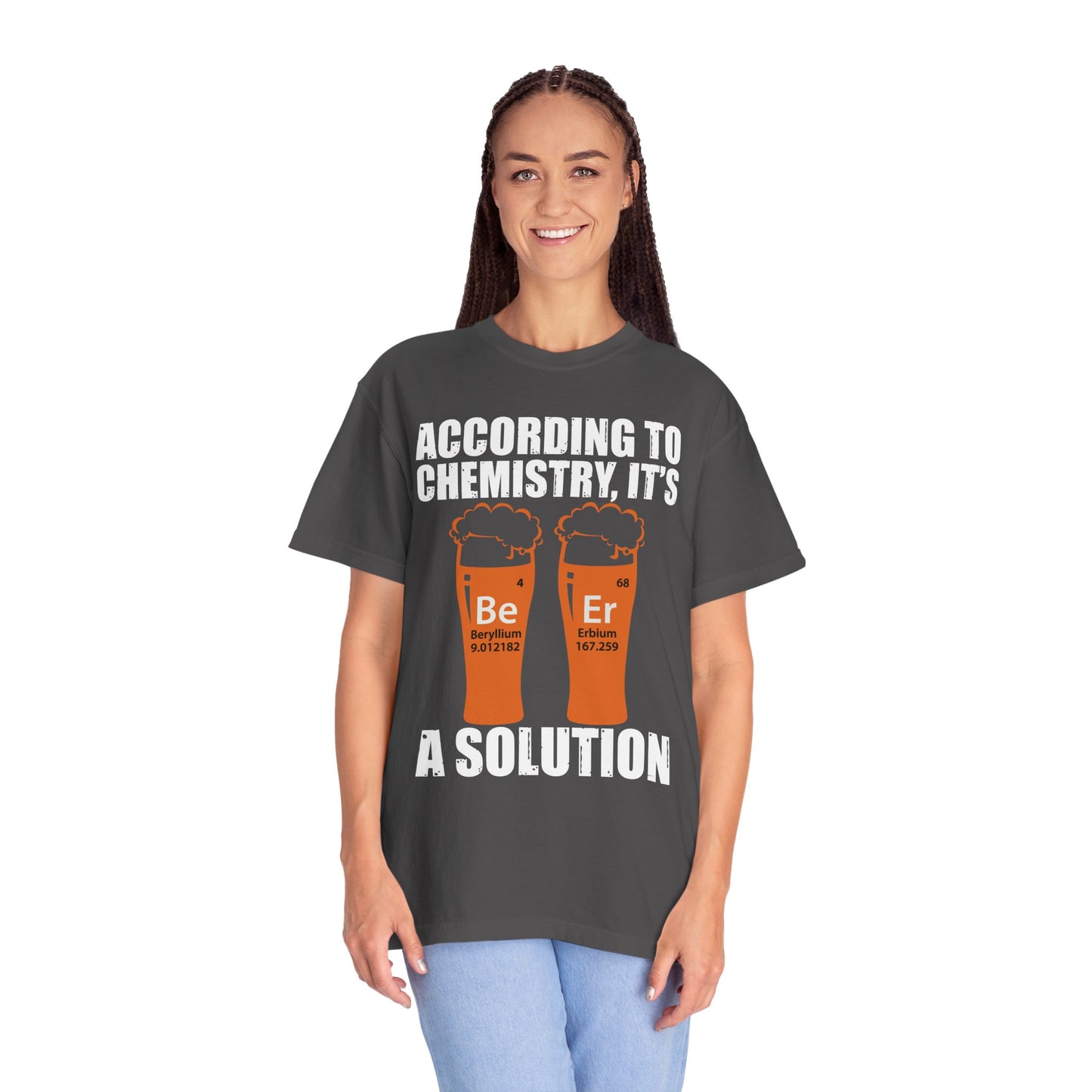 Viral Science BeEr Chemistry T-Shirt - Periodic Table Elements Graphic Comfort Colors Ring Spun Cotton Tee - Gift for Science Nerds
