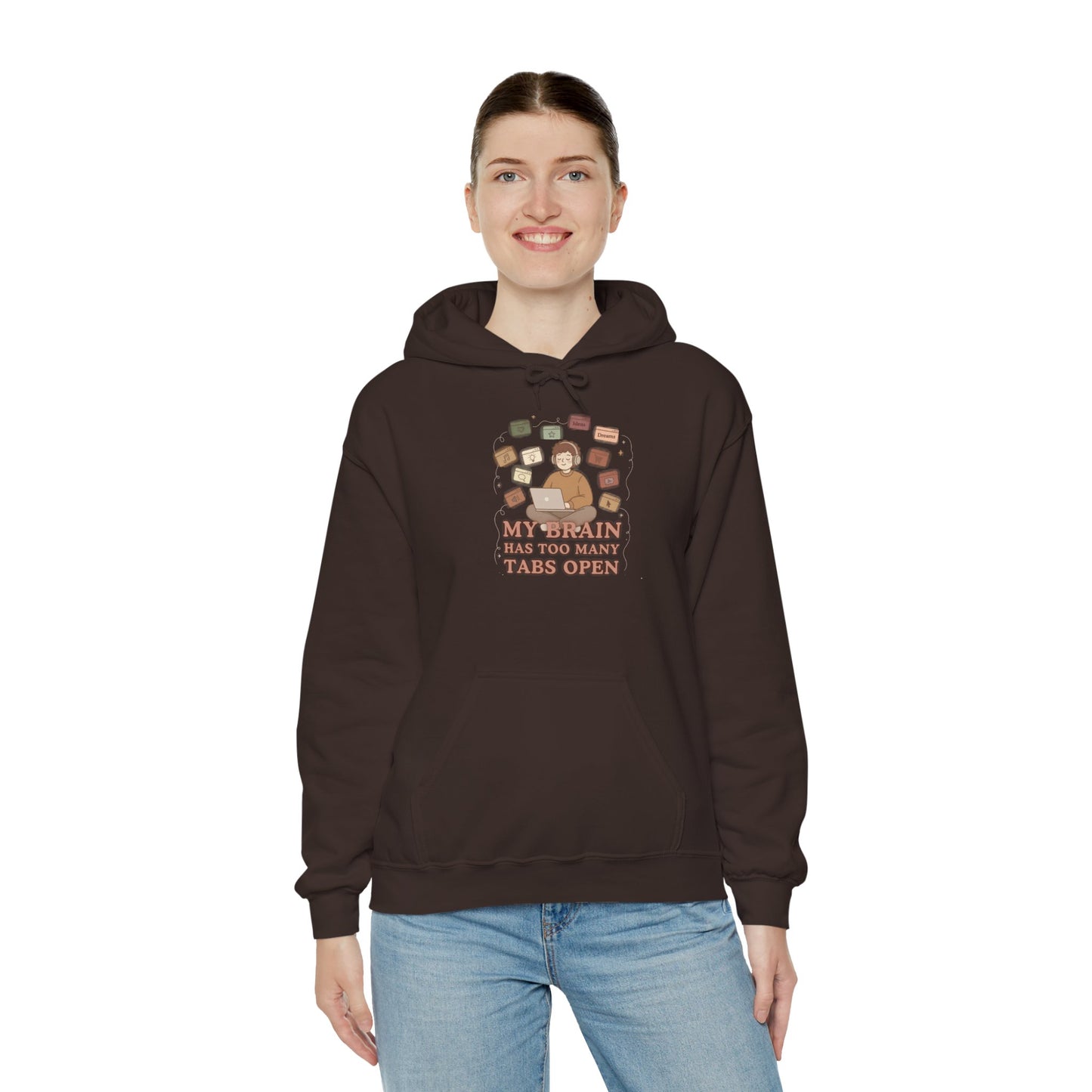 The "Cozy Chaos" Earth Tone ADHD Brain Hoodie