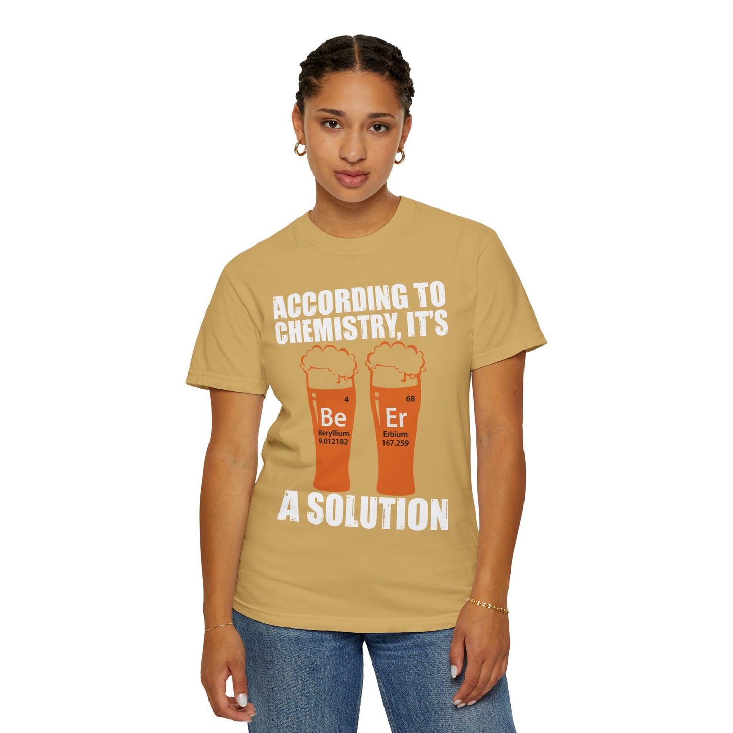 Viral Science BeEr Chemistry T-Shirt - Periodic Table Elements Graphic Comfort Colors Ring Spun Cotton Tee - Gift for Science Nerds