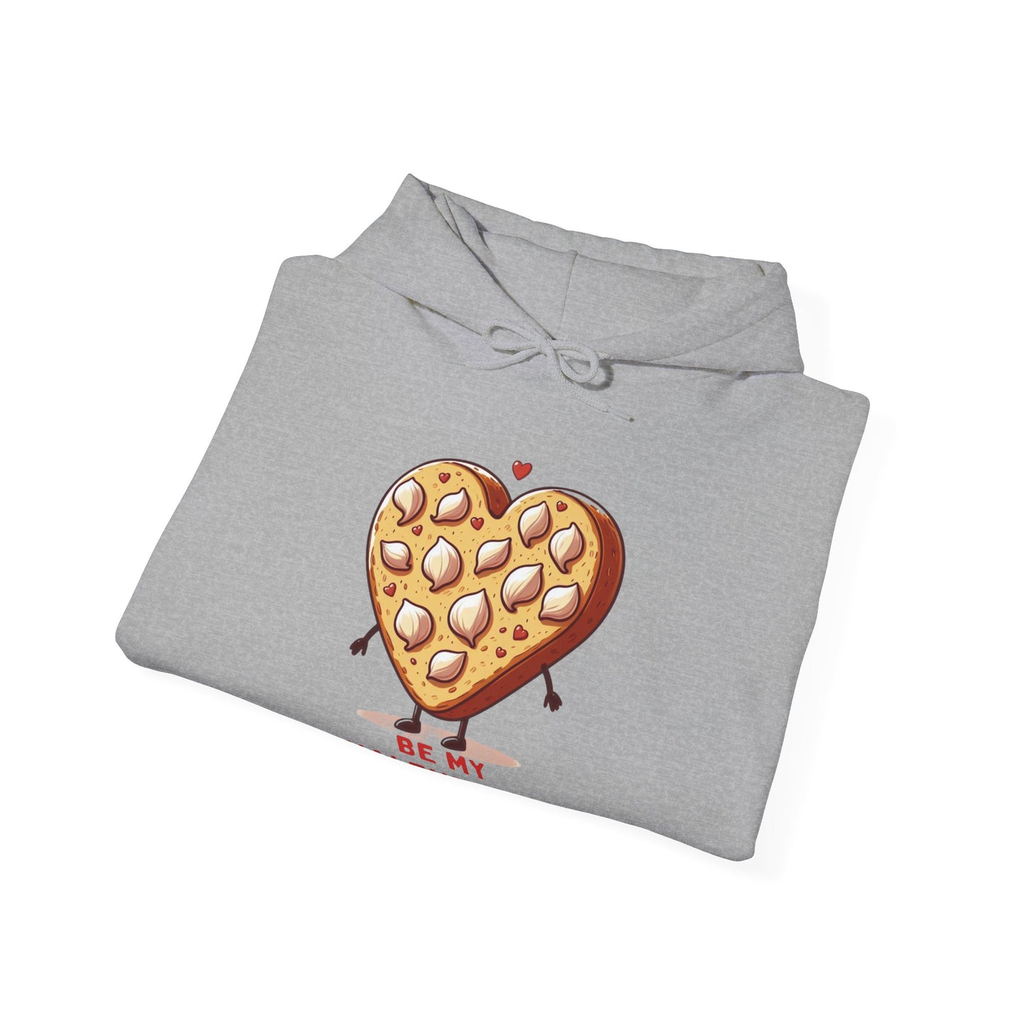 Garlic Bread Heart Hoodie Be My Valentines Unisex Sweatshirt - Funny Foodie Gift