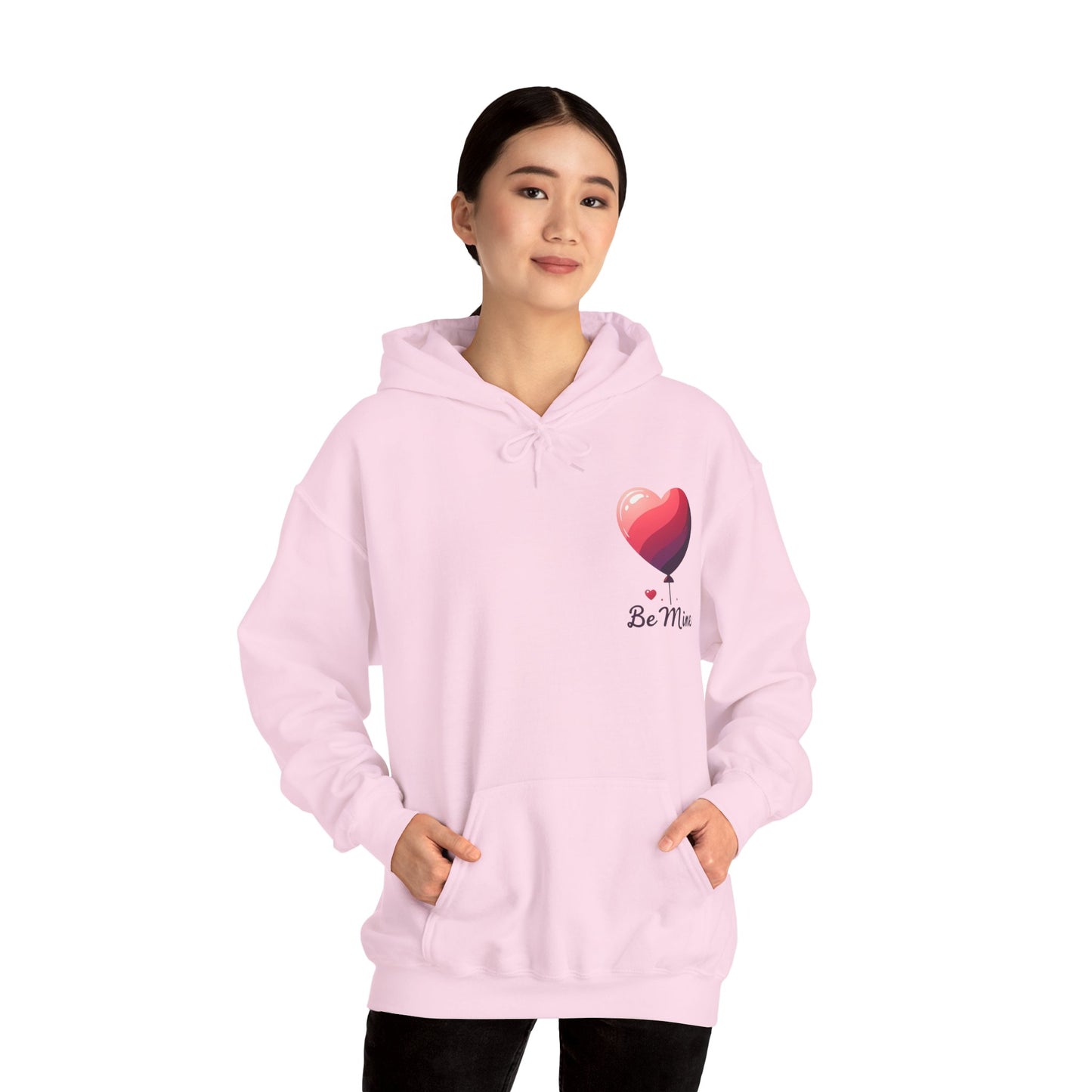 Minimalist Be Mine Valentine Heart Balloon Hoodie | Aesthetic Romantic Couple Sweatshirt