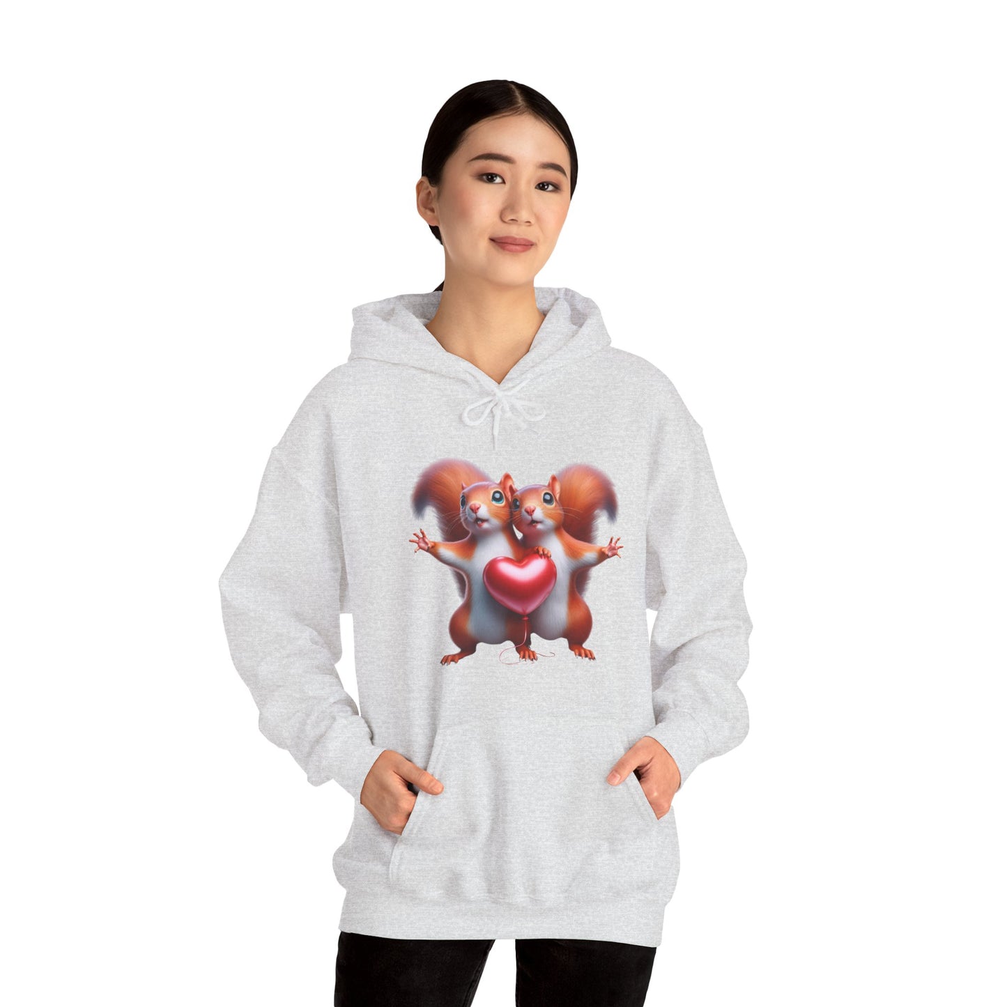 Squirrel Couple Heart Hoodie," "Cute Animal Hoodie