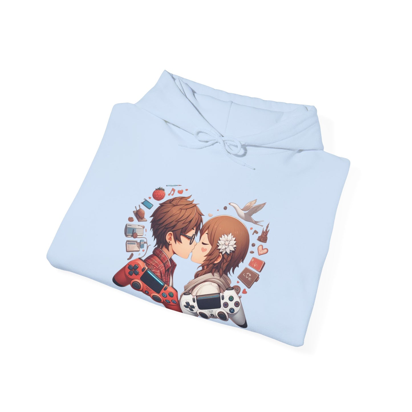 Retro Cyberpunk Gaming Couple Hoodie | Kawaii Valentine's Day Gamer Gift