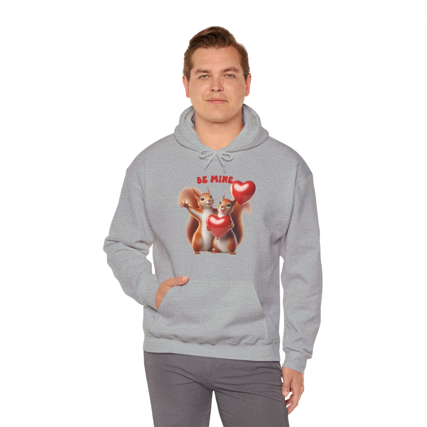 Nutty for You: "Be Mine" Squirrel Couple Love Heart Hoodie