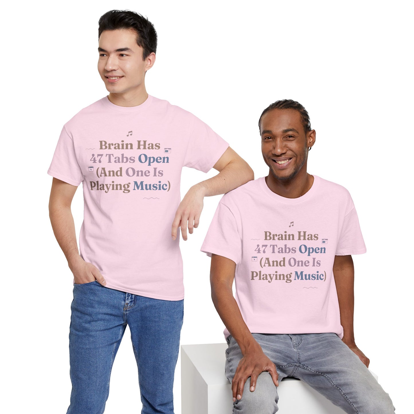 ADHD Lofi Aesthetic: 'Brain Has 47 Tabs Open (And One Is Playing Music)' Graphic Tee