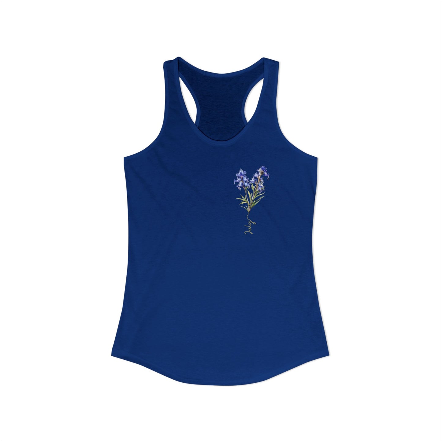 July Birth Flower Larkspur - Women’s Watercolor Tank Top