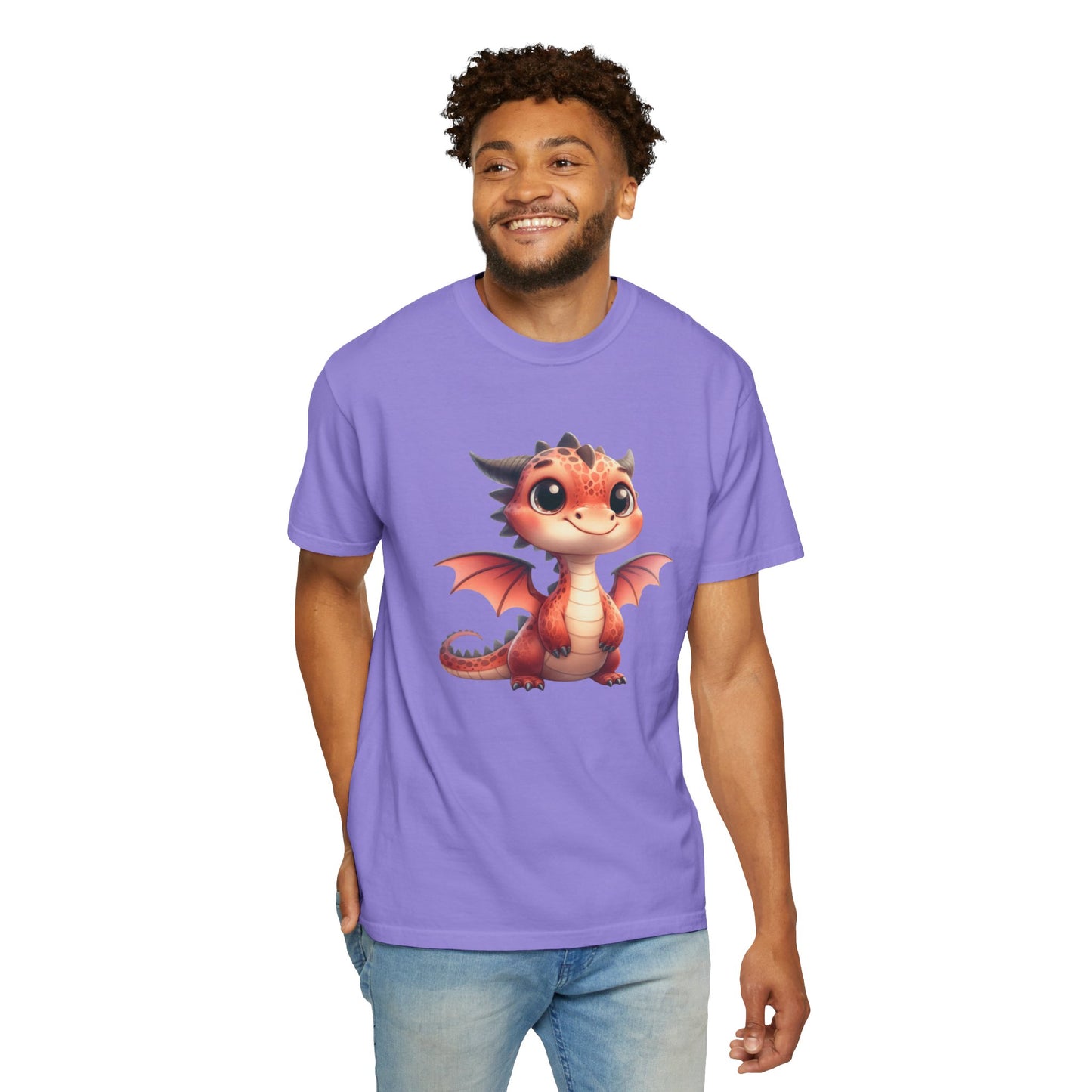 Playful Whimsy Dragon - Unique Cartoon-Style Dragon T-Shirt Design for Fun and Fantasy Lovers