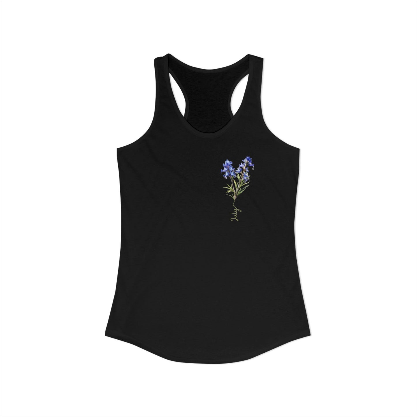 July Birth Flower Larkspur - Women’s Watercolor Tank Top