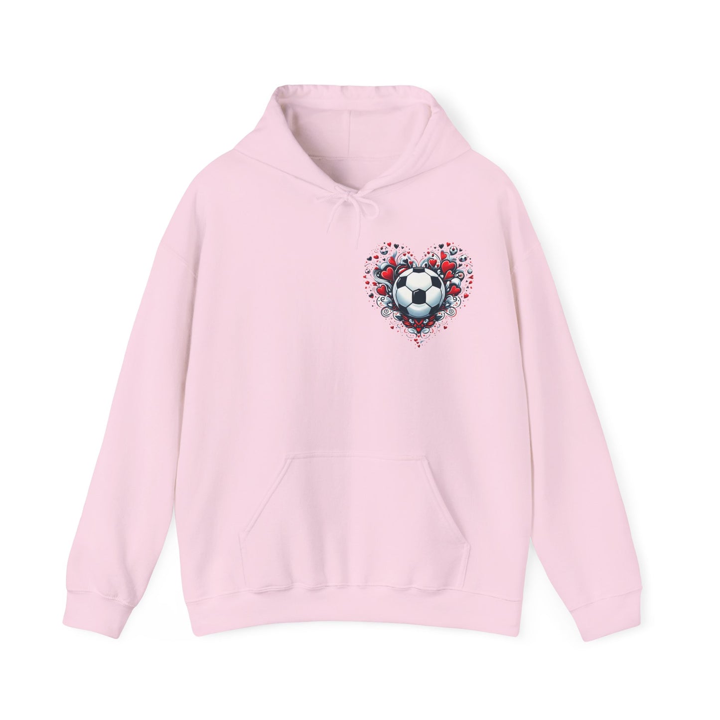 Love the Game Soccer Heart Hoodie | Minimalist Left-Chest Print | Soccer Mom & Fan Gift