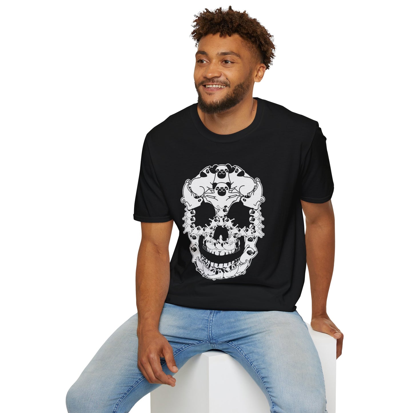 Pug Skull Shirt | Funny Gothic Dog Lover Tee | Optical Illusion Skeleton Pug Gift | Edgy Pet Owner Top | Halloween & Everyday Wear
