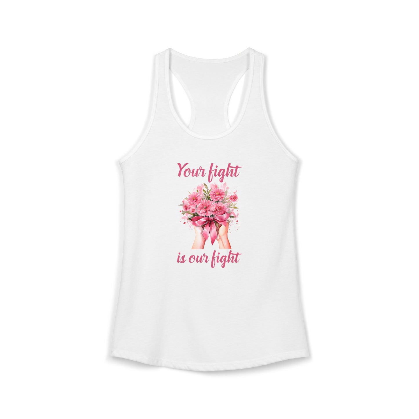 Women’s “Your Fight Is Our Fight” Cancer Awareness Racerback Tank Top