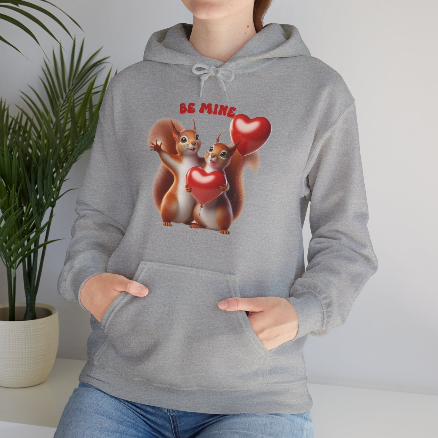 Nutty for You: "Be Mine" Squirrel Couple Love Heart Hoodie