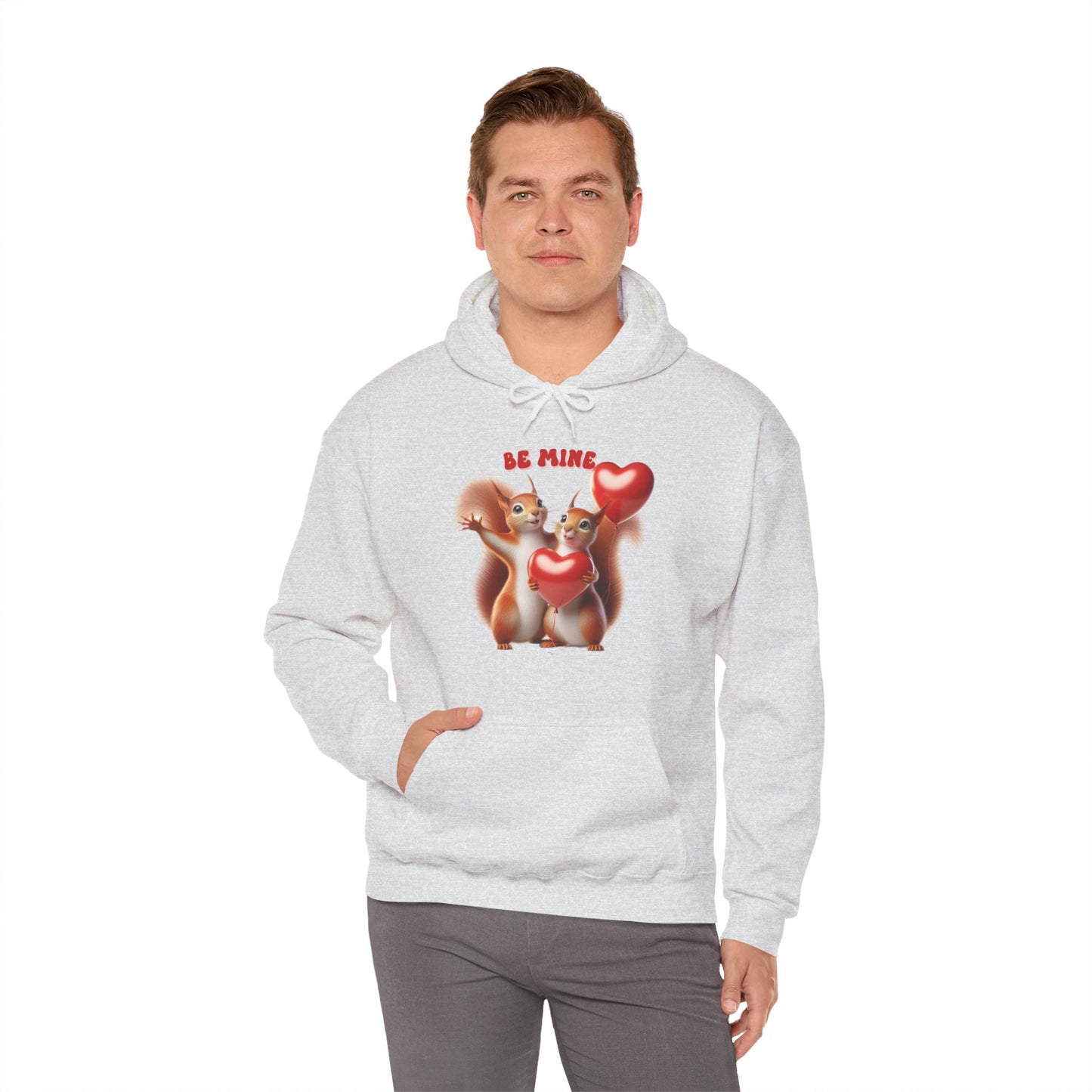 Nutty for You: "Be Mine" Squirrel Couple Love Heart Hoodie