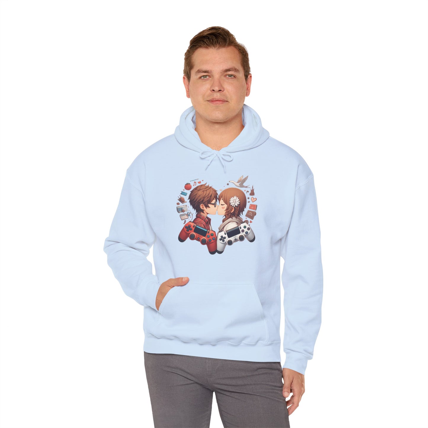 Retro Cyberpunk Gaming Couple Hoodie | Kawaii Valentine's Day Gamer Gift