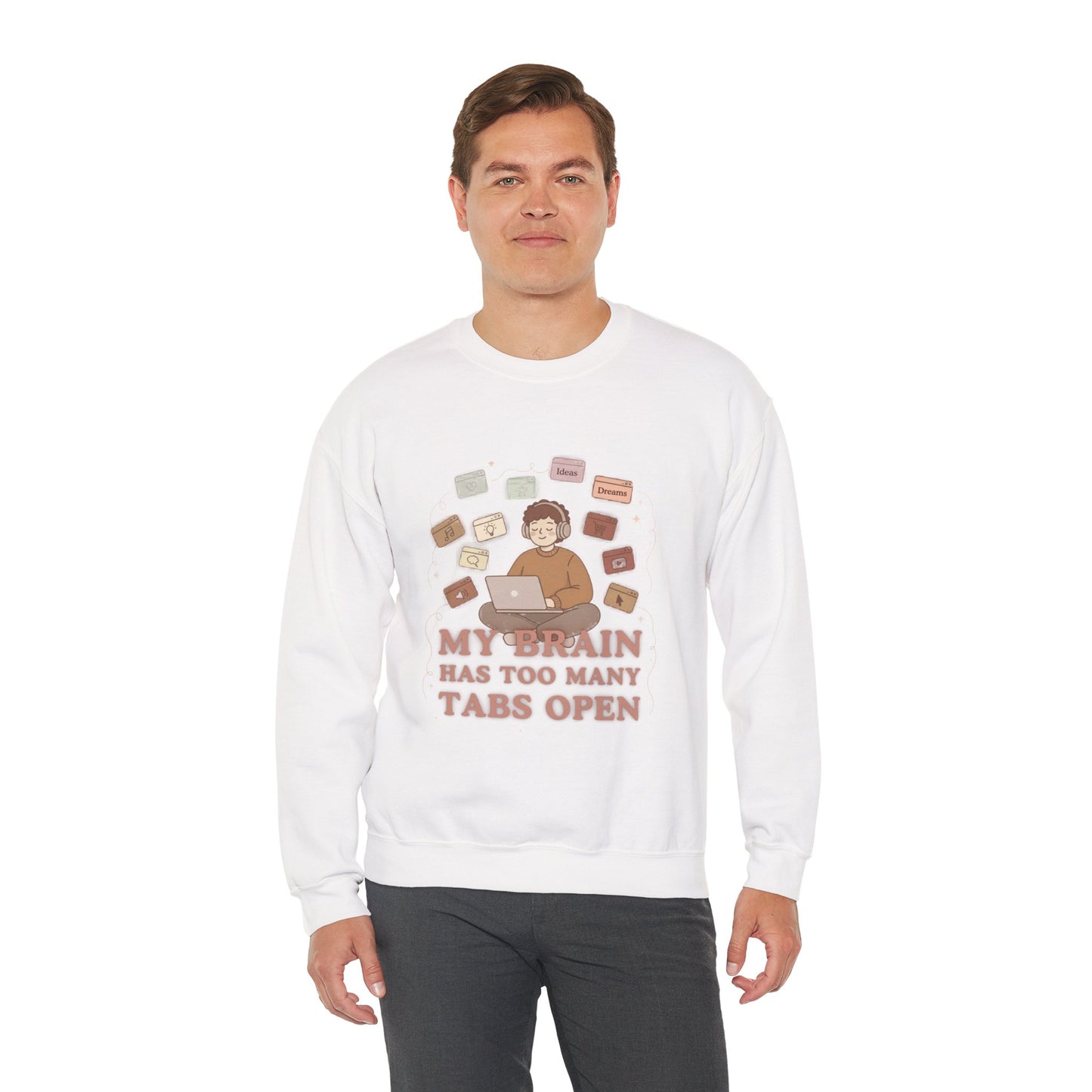 The "Balanced Chaos" Earth Tone ADHD Crewneck
