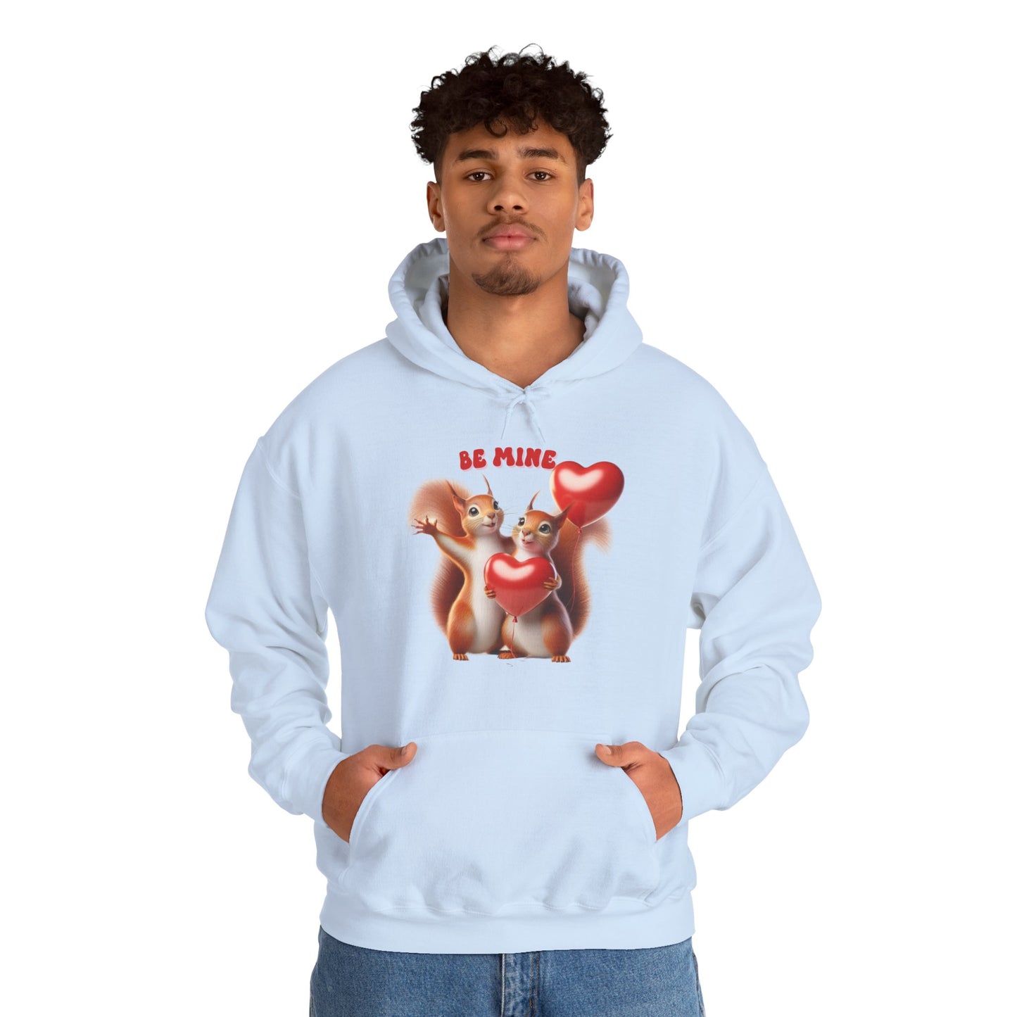Nutty for You: "Be Mine" Squirrel Couple Love Heart Hoodie