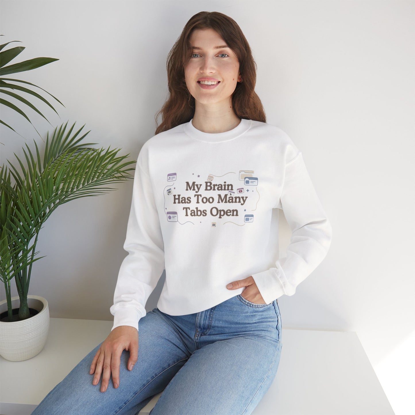 ADHD Minimalist Brain | Oversized Aesthetic Crewneck Sweatshirt