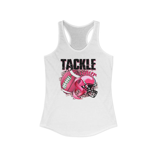 Tackle Cancer Pink Ribbon & Football Women’s Tank Top - Empowerment Through Sport
