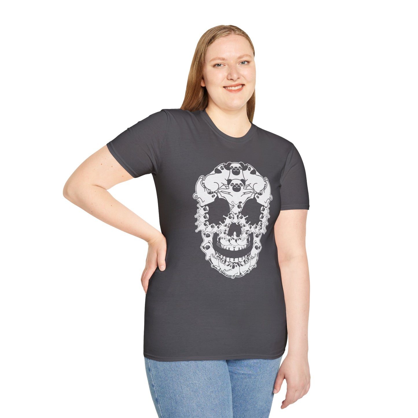 Pug Skull Shirt | Funny Gothic Dog Lover Tee | Optical Illusion Skeleton Pug Gift | Edgy Pet Owner Top | Halloween & Everyday Wear