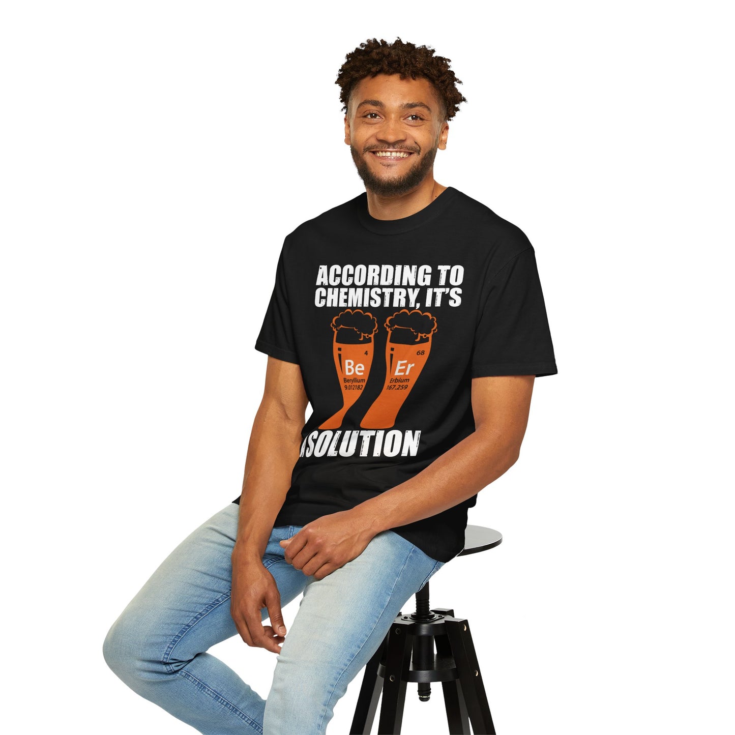 Viral Science BeEr Chemistry T-Shirt - Periodic Table Elements Graphic Comfort Colors Ring Spun Cotton Tee - Gift for Science Nerds