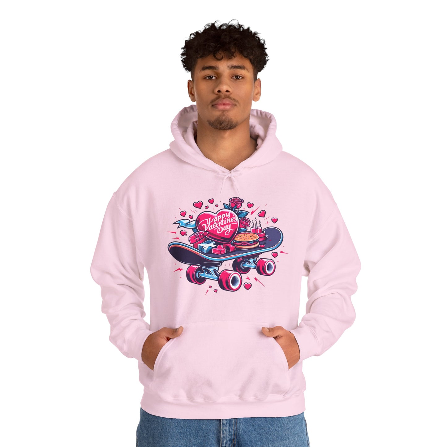 Skateboard Valentine's Hoodie | Edgy "Ride & Love" Graphic Sweatshirt | Funny Skater Gift