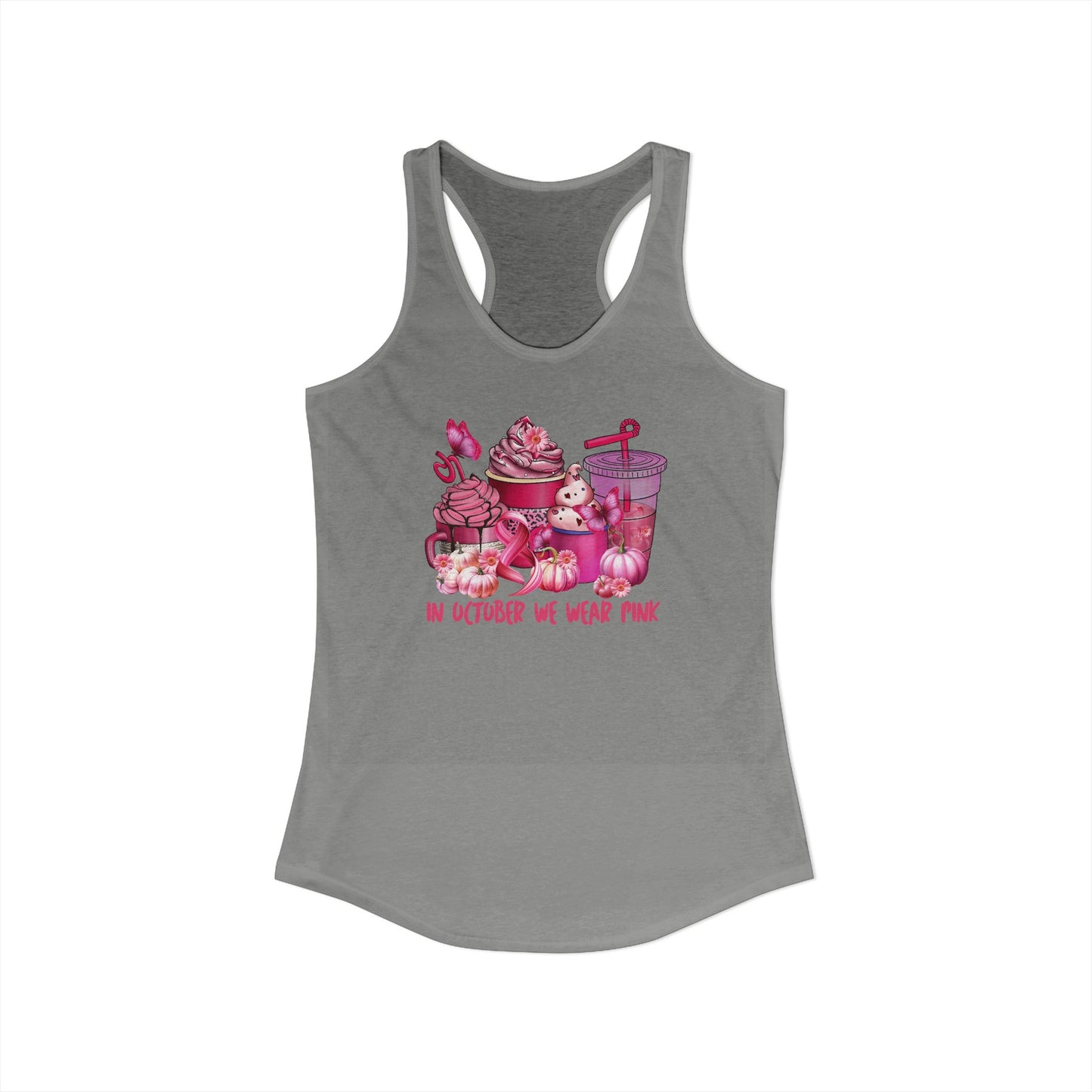 In October We Wear Pink – Sweet Treats Breast Cancer Awareness Racerback Tank