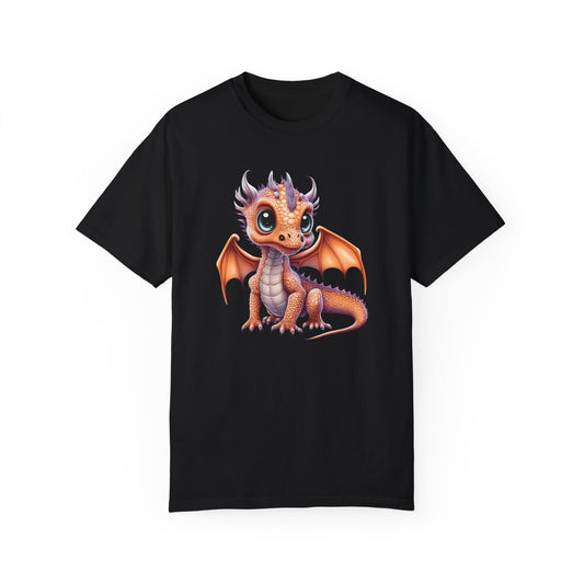 Charming Orange Dragonling T-Shirt  Whimsical Fantasy Creature Tee  Adorable Dragon Lover Shirt