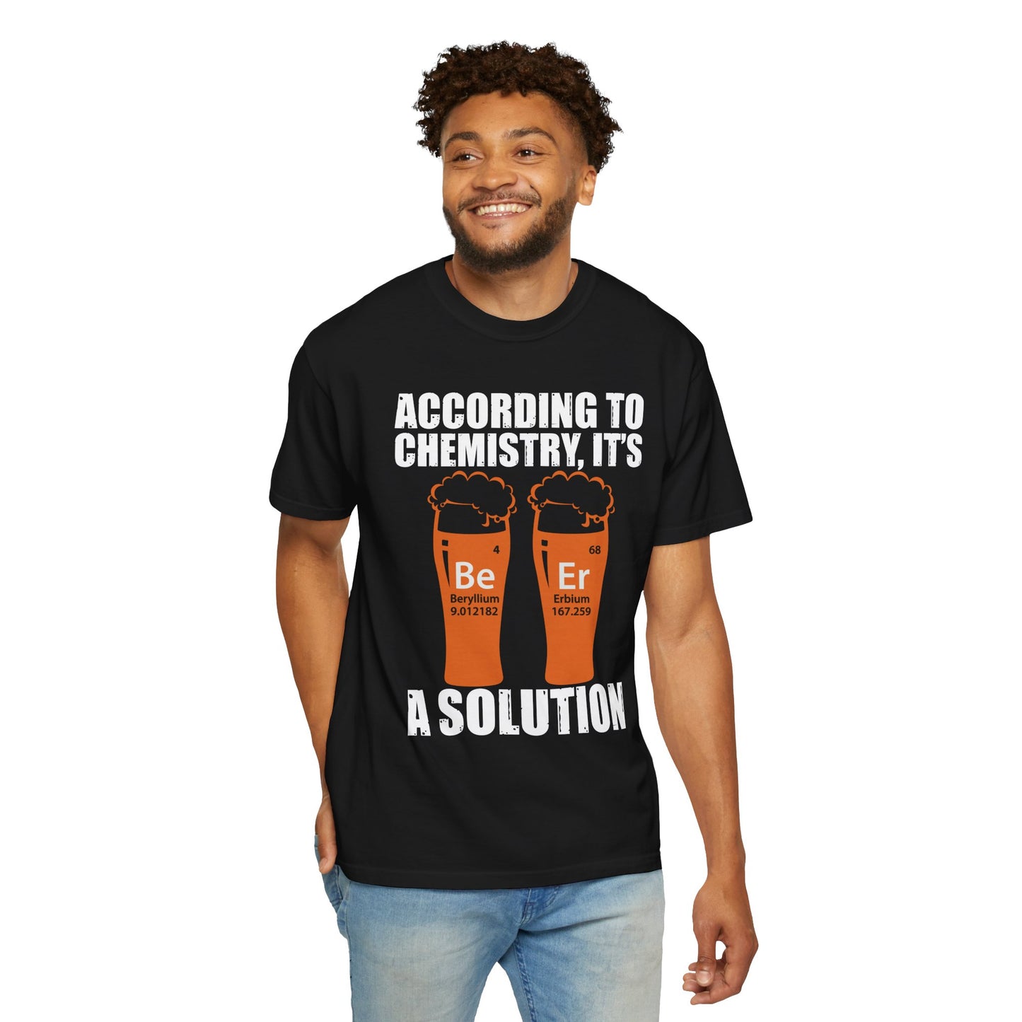 Viral Science BeEr Chemistry T-Shirt - Periodic Table Elements Graphic Comfort Colors Ring Spun Cotton Tee - Gift for Science Nerds
