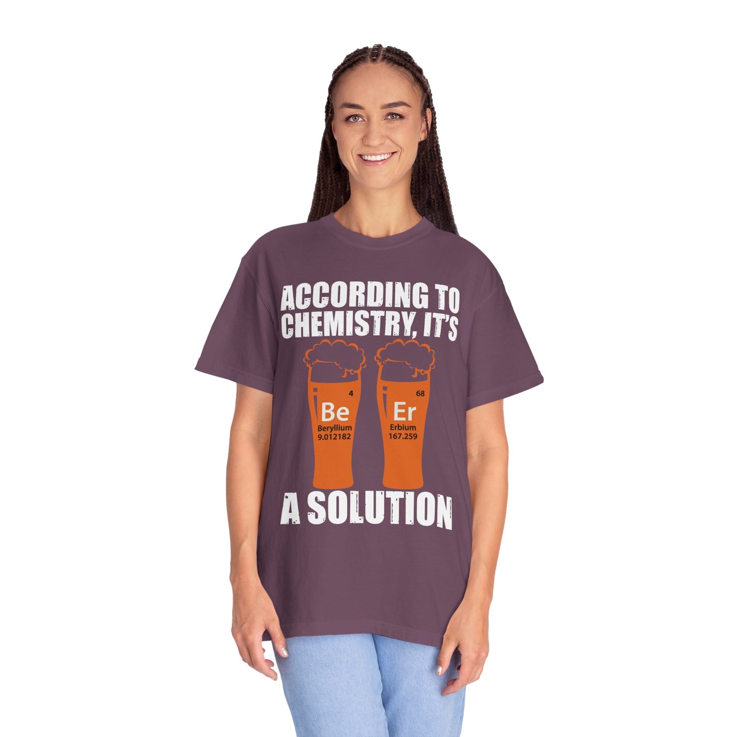 Viral Science BeEr Chemistry T-Shirt - Periodic Table Elements Graphic Comfort Colors Ring Spun Cotton Tee - Gift for Science Nerds
