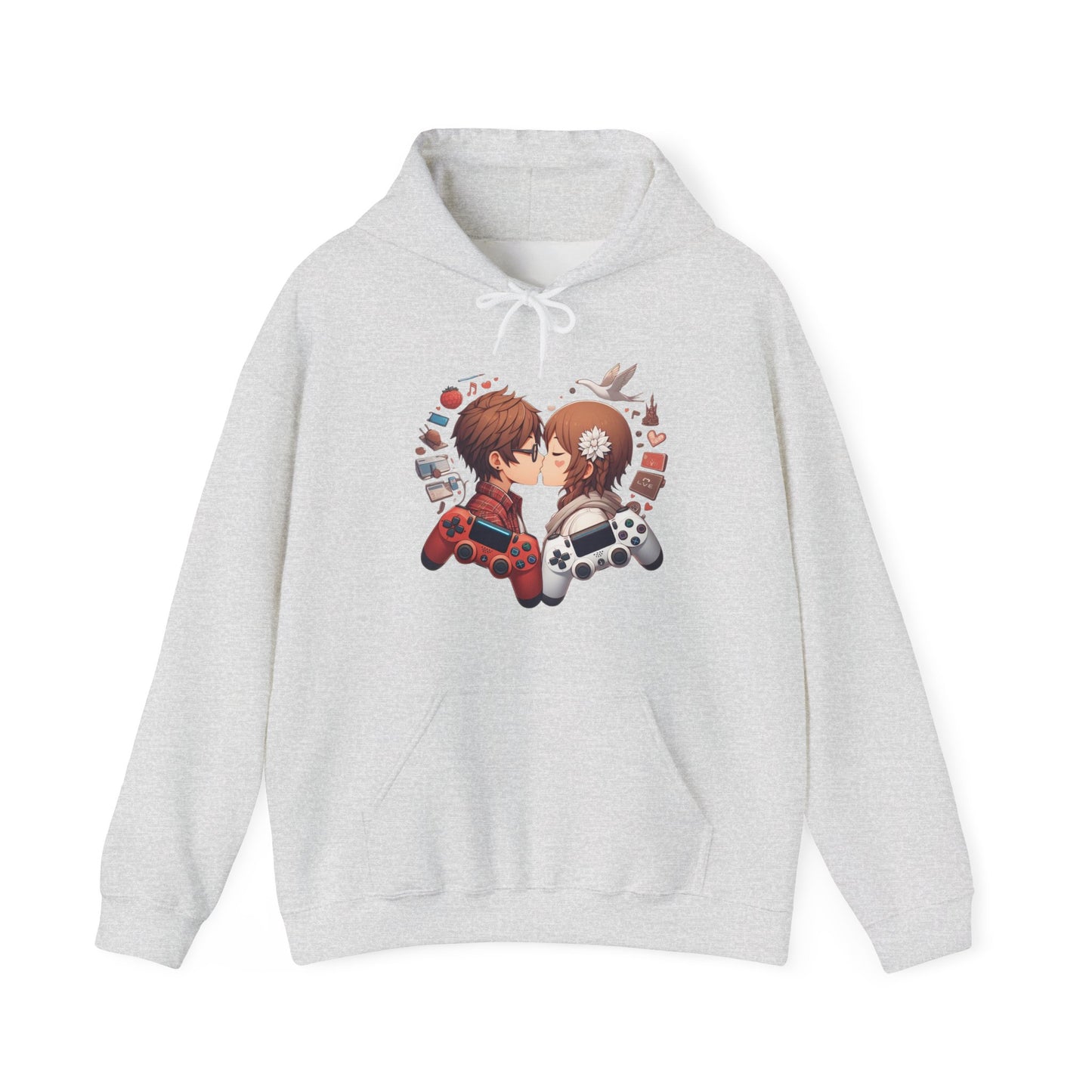 Retro Cyberpunk Gaming Couple Hoodie | Kawaii Valentine's Day Gamer Gift