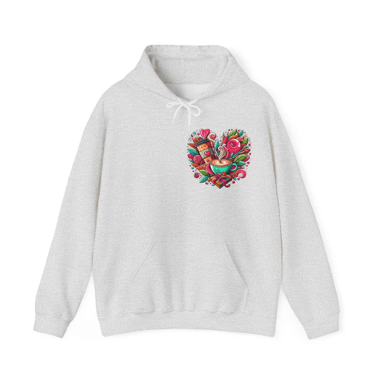 Urban Brew: Vibrant Graffiti Coffee Love Heart Hoodie