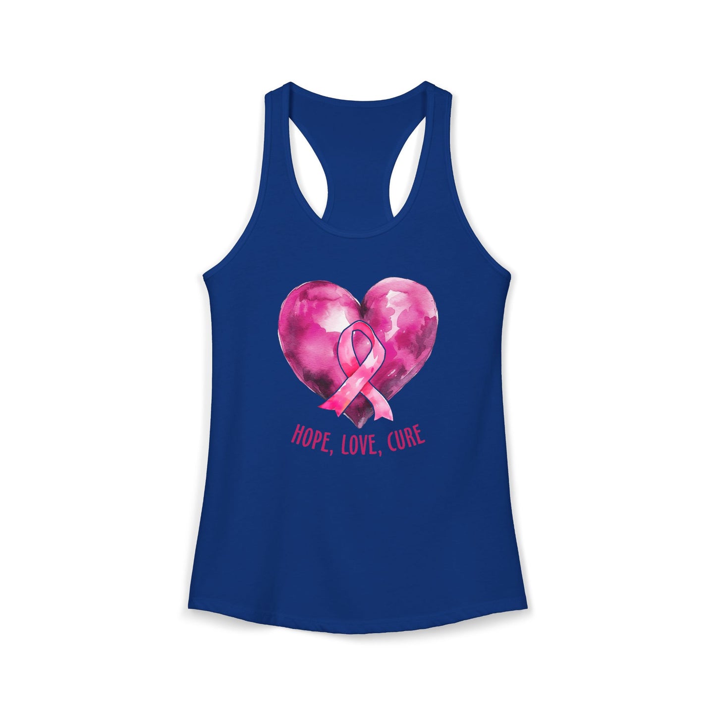 Heart of Hope" Watercolor Pink Ribbon Tank | Breast Cancer Awareness Racerback | Survivor & Support Shirt