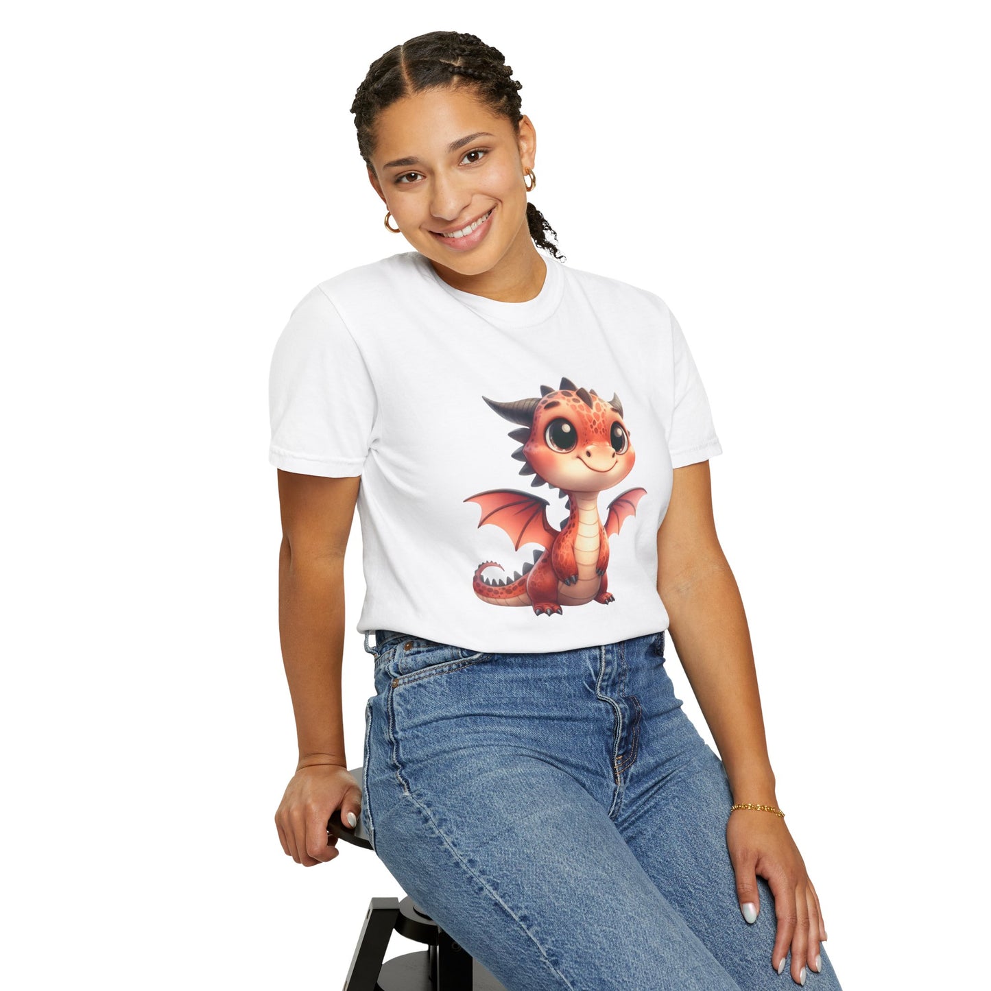 Playful Whimsy Dragon - Unique Cartoon-Style Dragon T-Shirt Design for Fun and Fantasy Lovers
