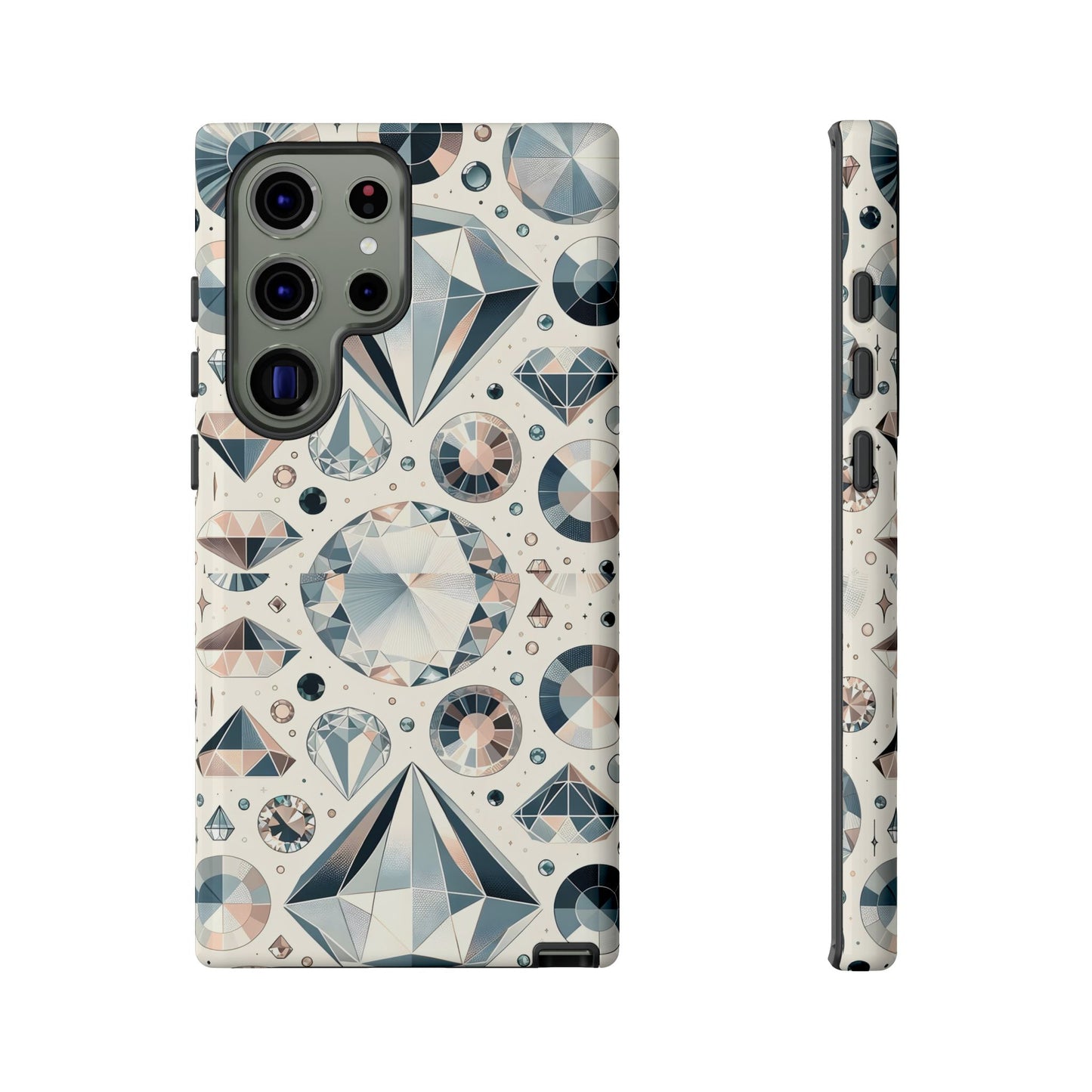 Diamond Pattern iPhone Case | Dual Layer Tough Cover | Luxury Gemstone Print | Glossy or Matte Finish | Shockproof Polycarbonate & TPU Shell