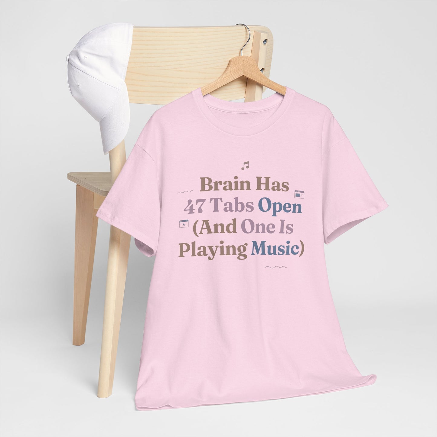 ADHD Lofi Aesthetic: 'Brain Has 47 Tabs Open (And One Is Playing Music)' Graphic Tee