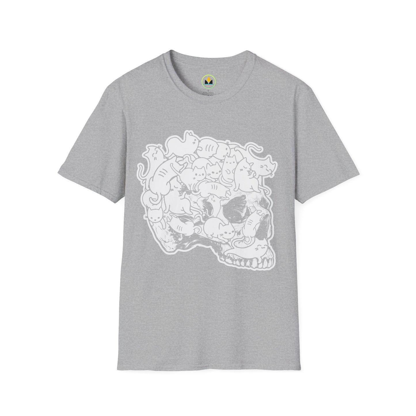 Spooky Feline Fun - Halloween Skull & Cats T-Shirt | Unique October Apparel