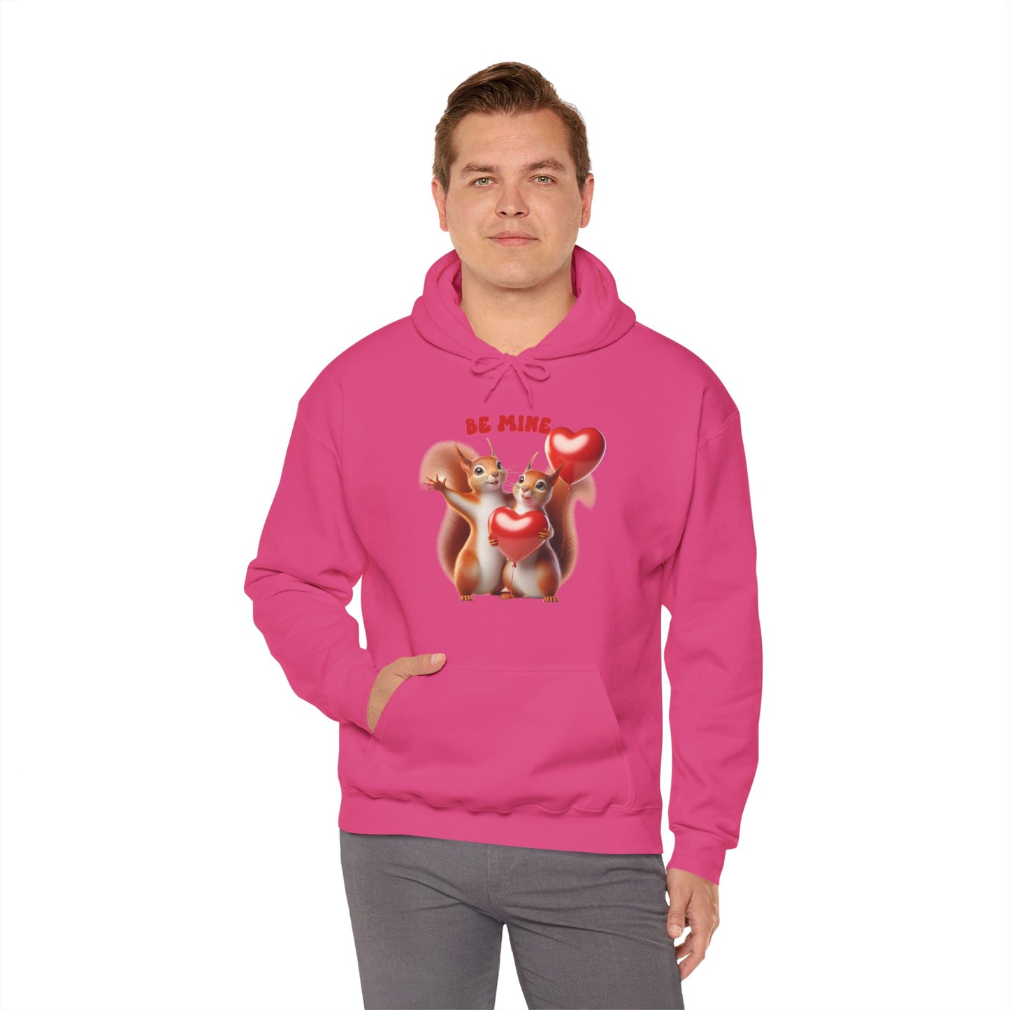Nutty for You: "Be Mine" Squirrel Couple Love Heart Hoodie
