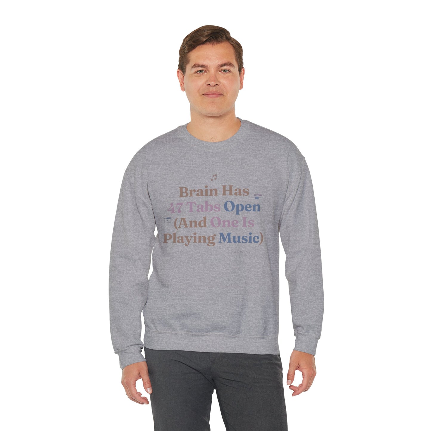 Hyperfocus Mode: '47 Tabs Open & Playing Music' Neurospicy Lofi Sweatshirt