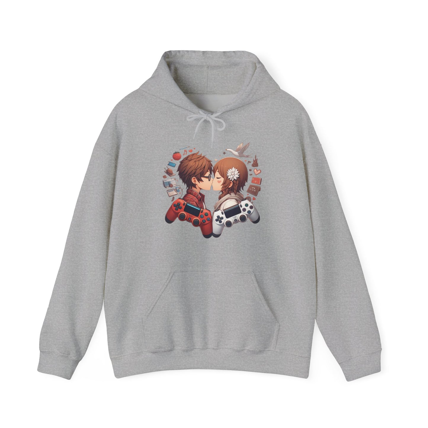 Retro Cyberpunk Gaming Couple Hoodie | Kawaii Valentine's Day Gamer Gift