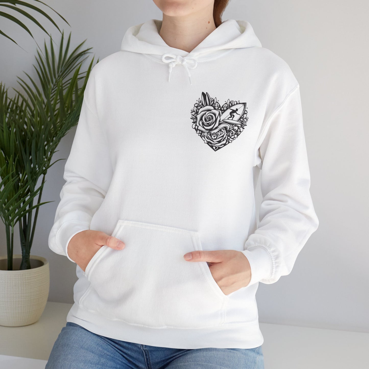 Viral Light Pink Fox Heart Hoodie - Cute Embroidered Animal Unisex Sweatshirt