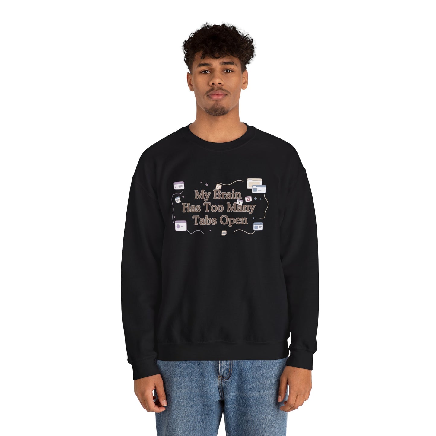 ADHD Minimalist Brain | Oversized Aesthetic Crewneck Sweatshirt
