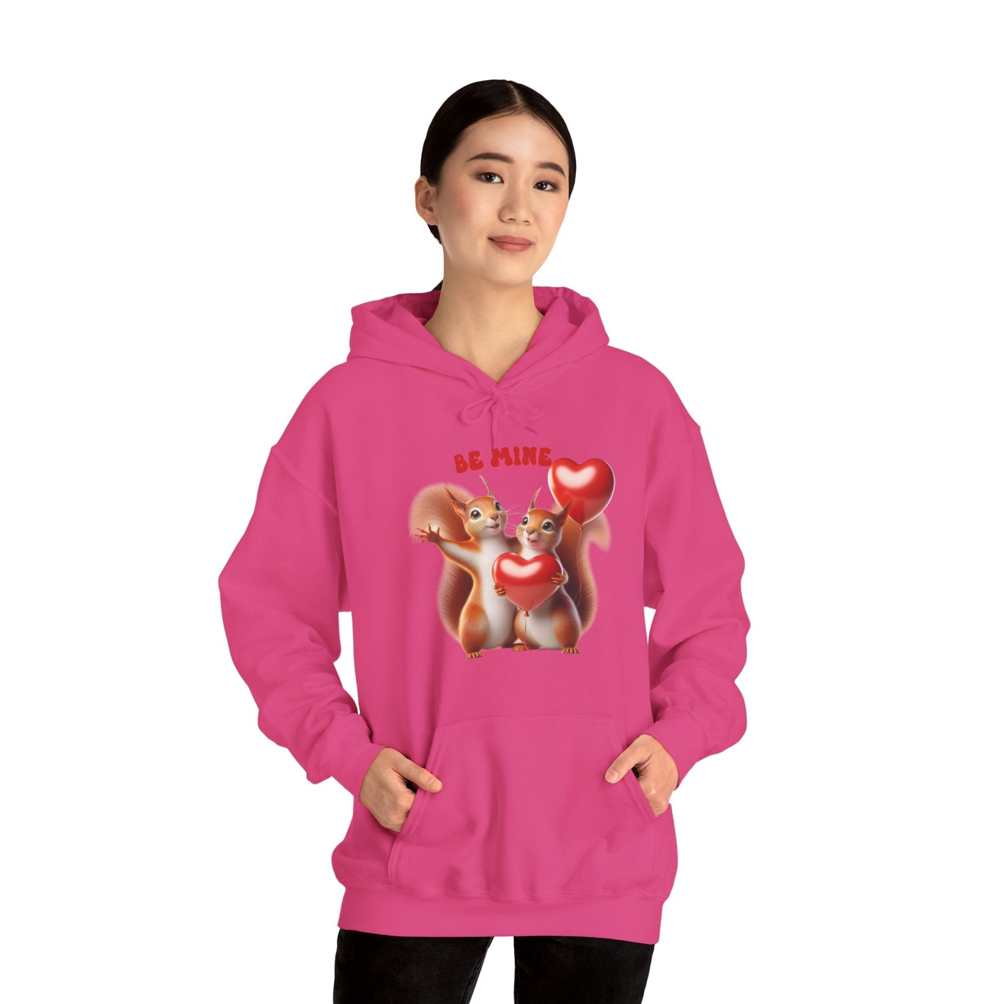 Nutty for You: "Be Mine" Squirrel Couple Love Heart Hoodie